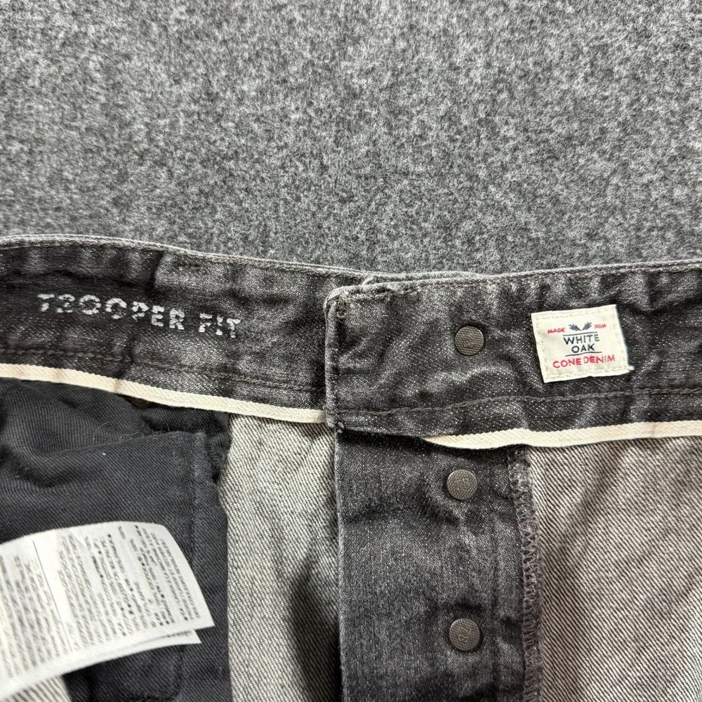Banana Republic Mens 34x32 Trooper Fit White Oak Cone Selvedge Denim Jeans Black